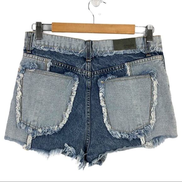 CARMAR Spliced High Rise Fray Cut Off Denim Shorts - Picture 10 of 16